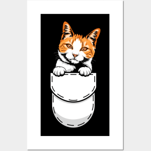 Funny Japanese Bobtail Pocket Cat Posters and Art